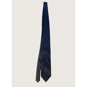 Donald J Trump Signature Collection Men's Silk Geometric Pattern Navy Blue Tie